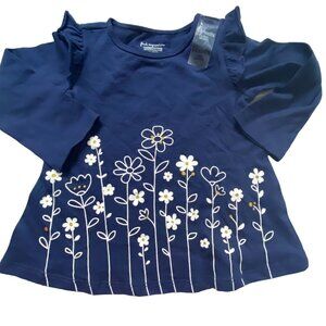 First Impressions infant girls shirt-navy blue-3-6 Months-NWT